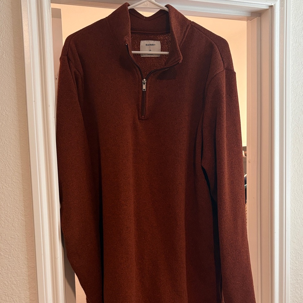 Old Navy Men's Rust Zip-Up Sweater